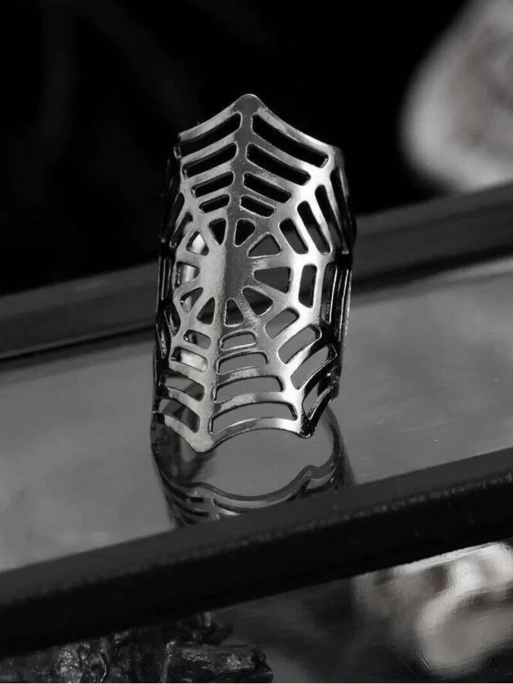 Black Spider Web Ear Cuff Non pierced earring clip on spooky new pair set Webb